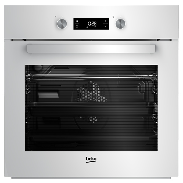 Электрический духовой шкаф Beko BIE24301W [71 л, стекло, дисплей, очистка паром, утапл., сенсор, белый]