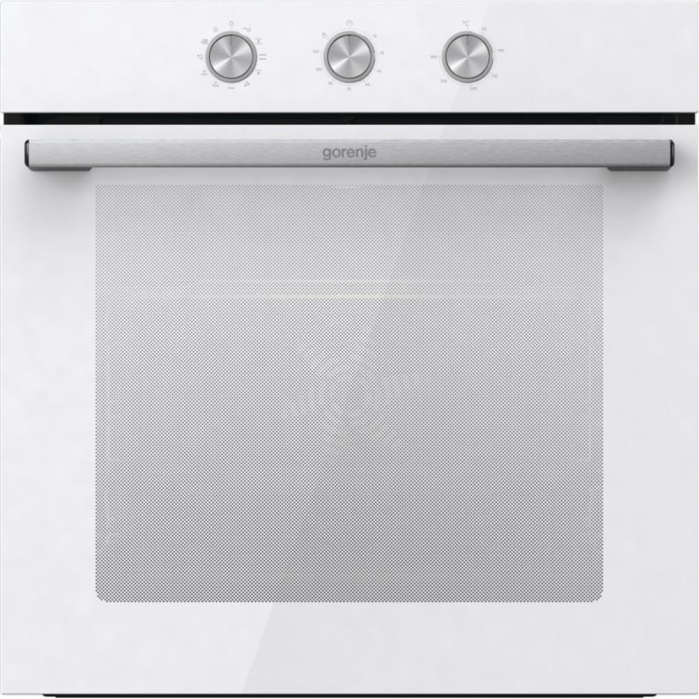 Электрический духовой шкаф Gorenje BO6725E02WG [77 л, пиролит., оч. паром, гриль, конв., утапл. ручки, ст.-2, белый, серебристый]