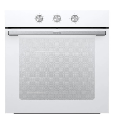 Электрический духовой шкаф Gorenje BO6725E02WG [77 л, пиролит., оч. паром, гриль, конв., утапл. ручки, ст.-2, белый, серебристый]