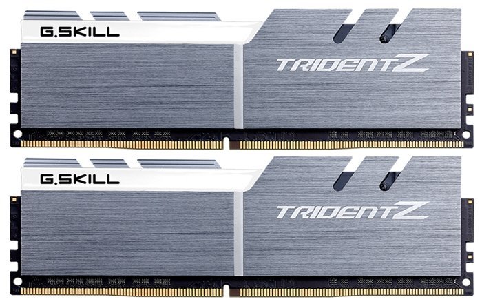 Модуль памяти DDR4 G.SKILL TRIDENT Z 32GB (2x16GB) 3200MHz CL16 (16-18-18-38) 1.35V / F4-3200C16D-32GTZSW / SILVER-WHITE