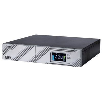 UPS POWERCOM SRT-1000A, line-interactive, 1000VA, 900W, LCD, Rack / Tower, 8 IEC320 C13 sockets with redundant power supply, USB, RS-232, SNMP card slot, EPO, RJ45 protection, WxDxH 428x453x84mm., Weight 16.8kg .