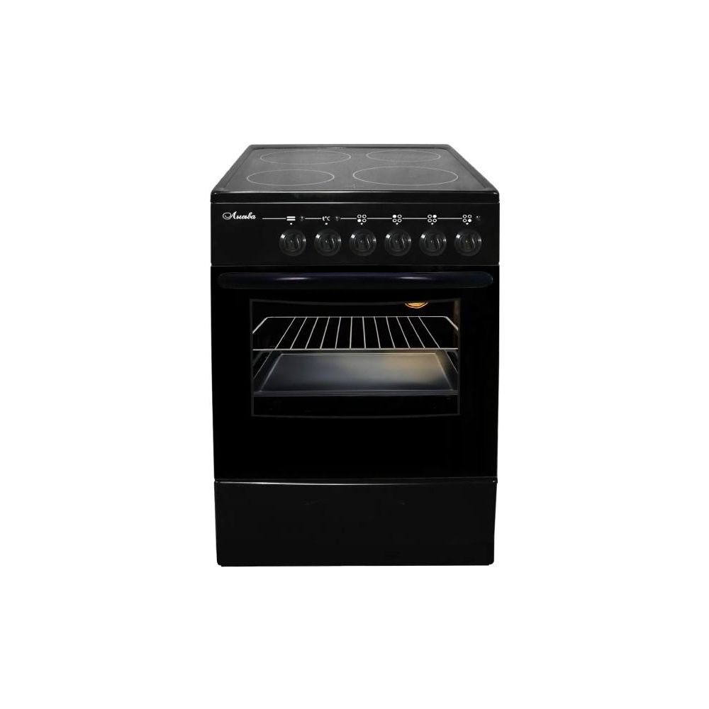 Электрическая плита Лысьва EF4011MK00 [50 см, ст-керамика, конф.-4 шт, 57 л, ящик, черный]