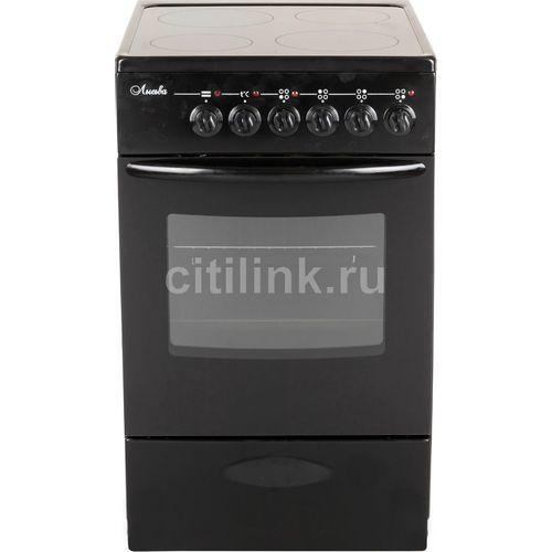 Электрическая плита Лысьва EF4011MK00 [50 см, ст-керамика, конф.-4 шт, 57 л, ящик, черный]
