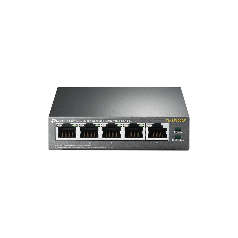 Коммутатор TP-Link TL-SF1005P 5x100Mb 4PoE 58W неуправляемый