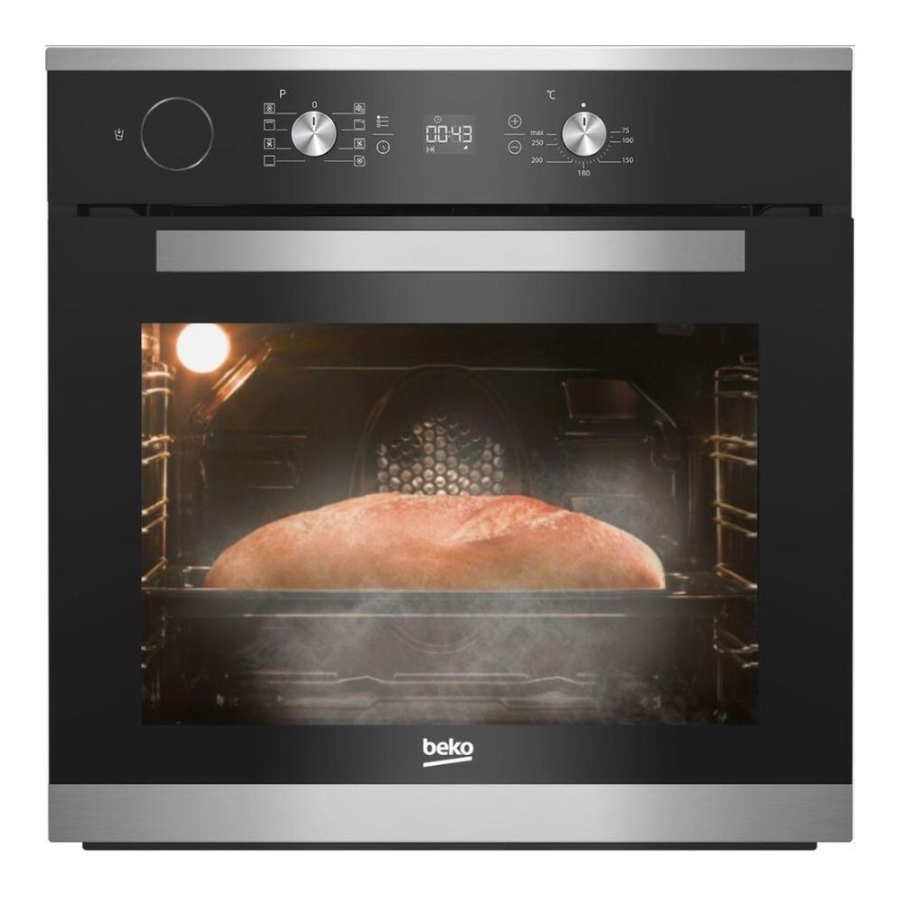 Электрический духовой шкаф Beko BIS23301BC [71 л, оч. паром, гриль, конв., сенсор, ст.-3, дисплей, черный, серебристый]