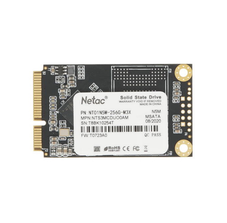 SSD mSATA Netac 256Gb N5M Series <NT01N5M-256G-M3X> Retail (SATA3, up to 540/490MBs, 3D NAND, 140TBW)