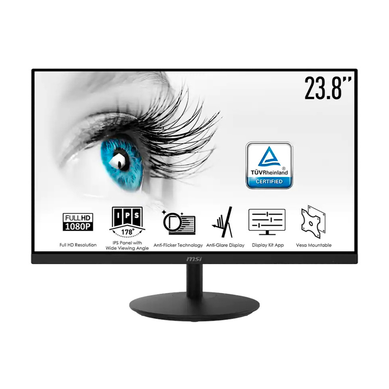 Монитор MSI PRO 23.8" MP242 черный {IPS 1920x1080 60Hz 5ms 1000:1 178/178 D-Sub HDMI1.4 FlickerFree VESA} [9S6-3PA1CT-055]