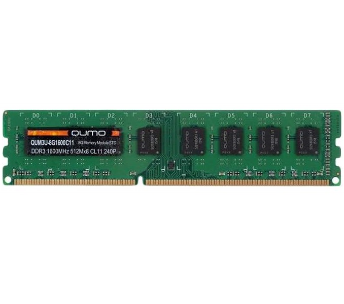 Оперативная память Qumo 8GB DDR3L 1600MHz DIMM 240-pin CL11 QUM3U-8G1600C11L