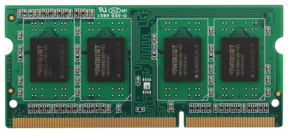 Оперативная память SO-DIMM 4 Гб DDR3 1600 МГц Patriot (PSD34G160081S) PC-12800