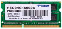 Оперативная память SO-DIMM 4 Гб DDR3 1600 МГц Patriot (PSD34G16002S) PC-12800