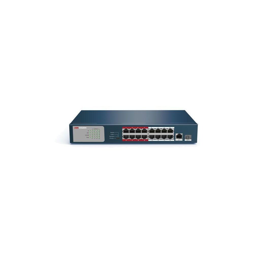 Коммутатор Hikvision DS-3E0318P-E/M(B) 17x100Mb 1SFP 16PoE+ 135W неуправляемый