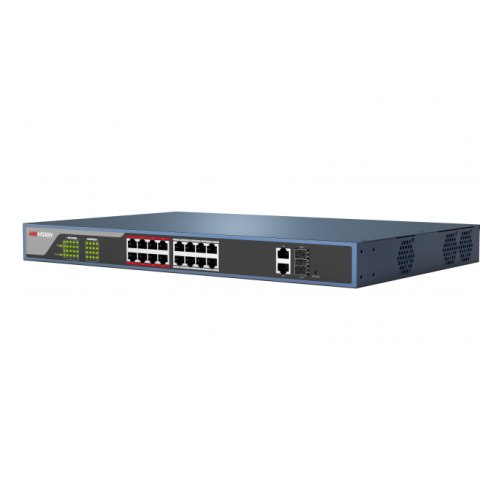 Коммутатор Hikvision DS-3E0318P-E/M(B) 17x100Mb 1SFP 16PoE+ 135W неуправляемый