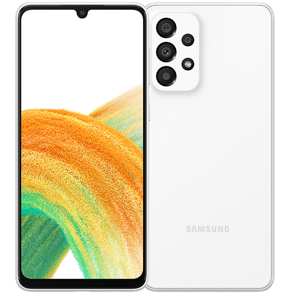 Смартфон Samsung SM-A336E Galaxy A33 5G 128Gb 8Gb белый моноблок 3G 4G 2Sim 6.4" 1080x2400 Android 12 48Mpix 802.11 a/b/g/n/ac NFC GPS GSM900/1800 GSM1900 Ptotect A-GPS microSD max1024Gb