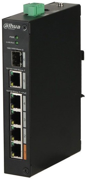 Защищенный 4-портовый РОЕ коммутатор, неуправляемый  Dahua DH-PFS3106-4ET-60