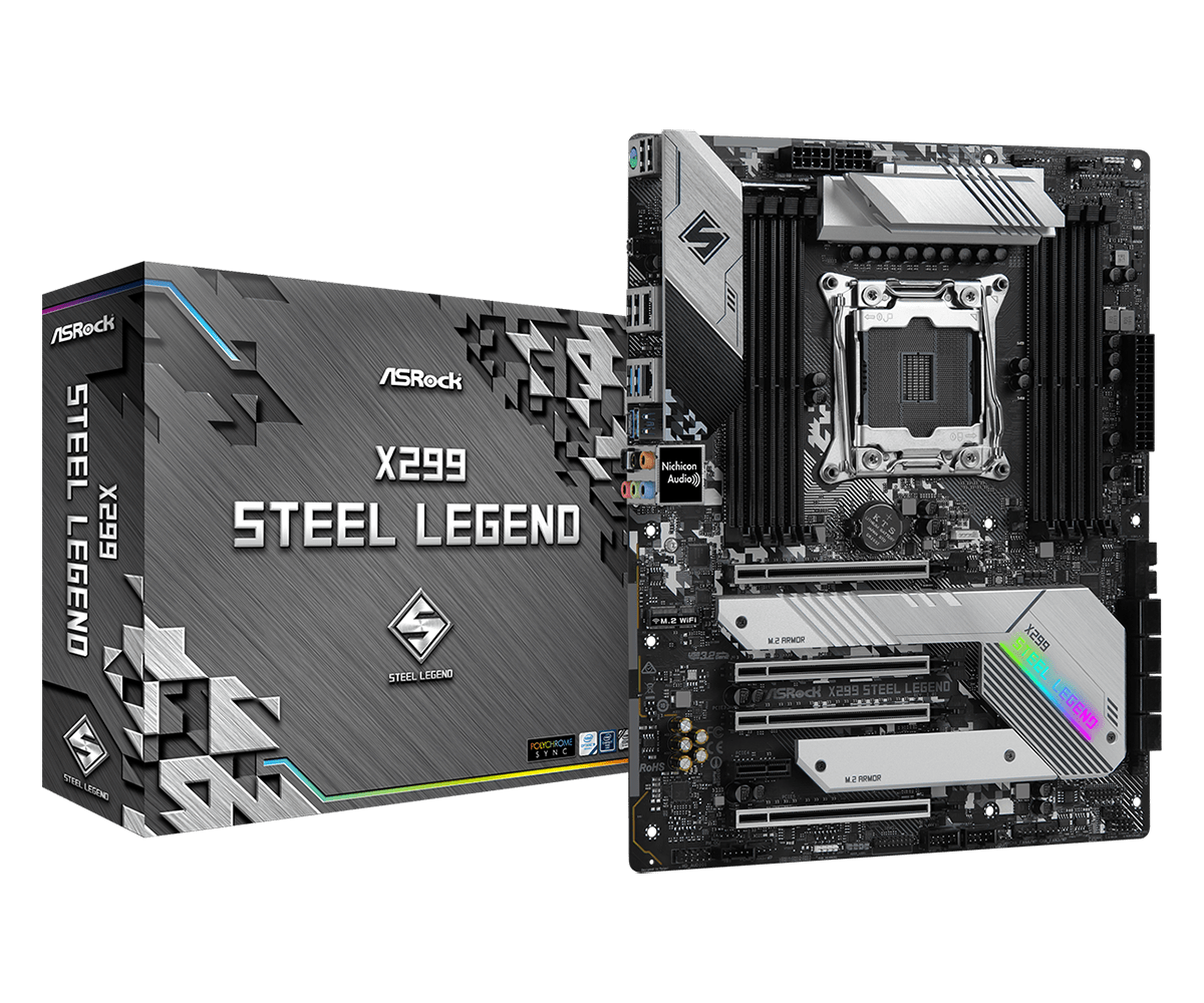 Материнская плата Asrock X299 STEEL LEGEND Soc-2066 Intel X299 8xDDR4 ATX AC`97 8ch(7.1) 2xGgE RAID