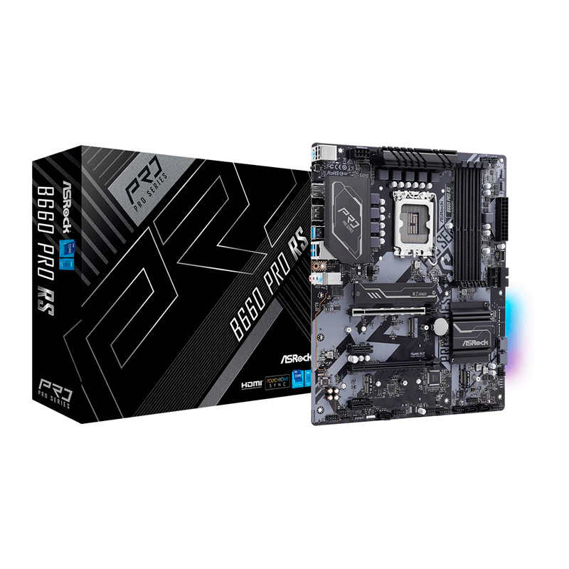 Материнская плата ASRock LGA1700 B660 B660 PRO RS 4xDDR4 2xPCI-Ex16 DP/HDMI SATA3 3xM2 USB3.2 Gen1 ATX