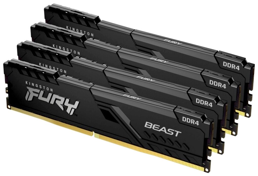 Оперативная память 32Gb DDR4 3200MHz Kingston Fury Beast (KF432C16BBK4/32) (4x8Gb KIT)