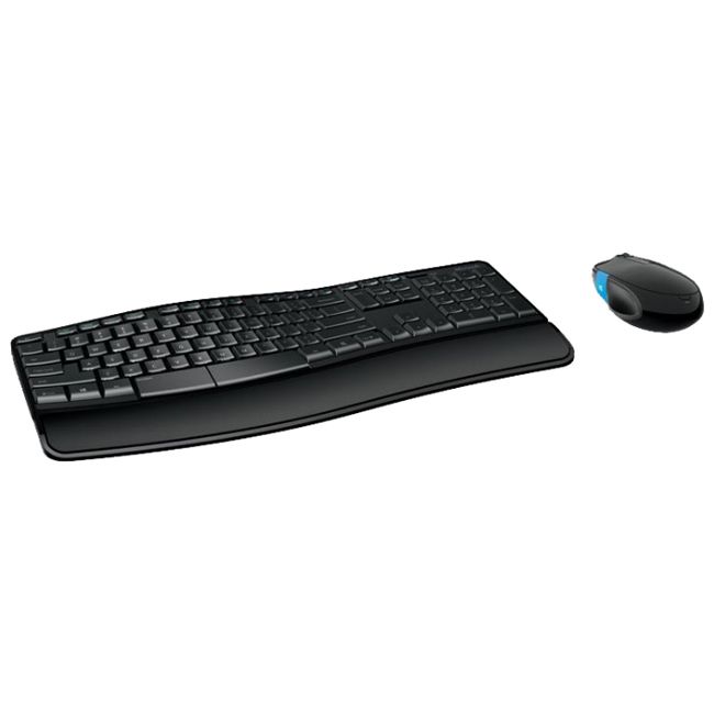 Клавиатура + мышь Microsoft Sculpt Comfort Desktop L3V-00017 клав:черный мышь:черный/синий USB беспр
