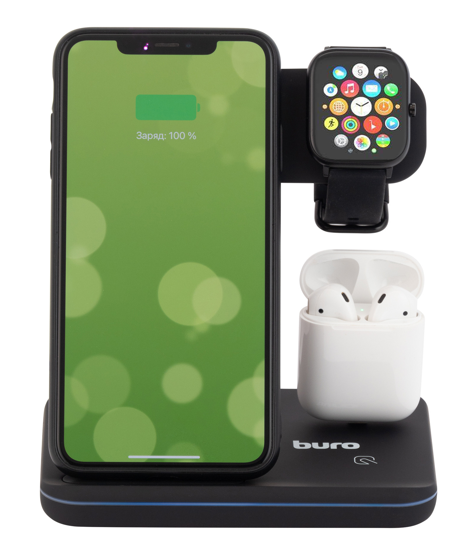 Беспроводное зар./устр. Buro CWC-QC3 3A PD+QC для Apple кабель USB Type C черный (CWC-QC3A18BK)