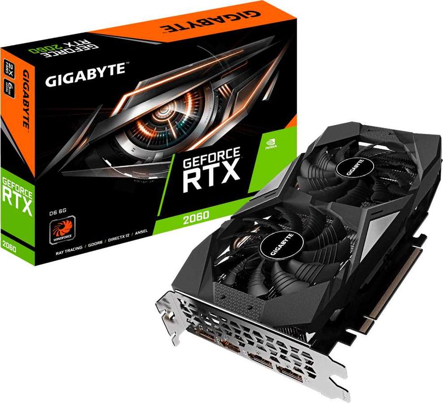 Видеокарта Gigabyte GeForce RTX 2060 6Gb GV-N2060D6-6GD