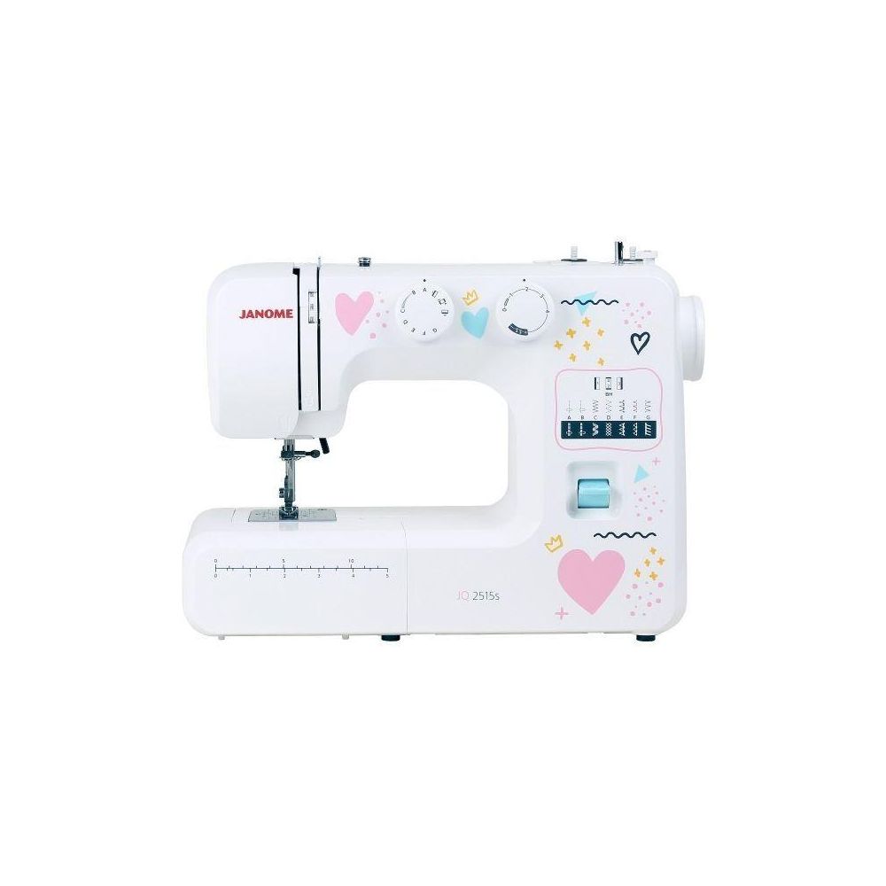 Швейная машина Janome JQ 2515S [электромеханическая, челнок - вертикальный качающийся, швейных операций - 15, петля - полуавтомат]