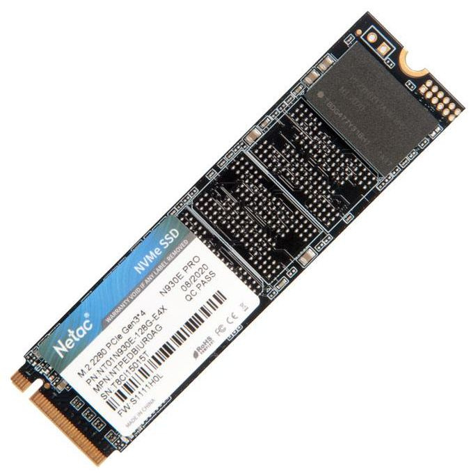 Твердотельный накопитель SSD M.2 2280 128Gb Netac N930E Pro PCIe [NT01N930E-128G-E4X] TLC 3D NAND (R2130/W1720MB/s)
