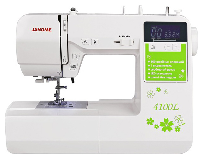 Швейная машина Janome 4100L, бело-зеленый