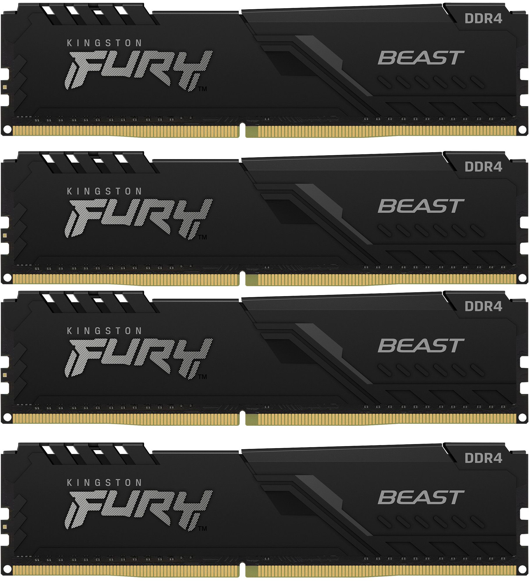 Оперативная память 16Gb DDR4 3200MHz Kingston Fury Beast (KF432C16BBK4/16) (4x4Gb KIT)