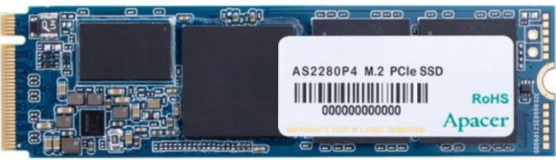 Твердотельный накопитель Apacer AS2280P4, M.2 (80 мм) NVMe 1.3 PCIe Gen3 x4, 3D TLC, 256 ГБ
