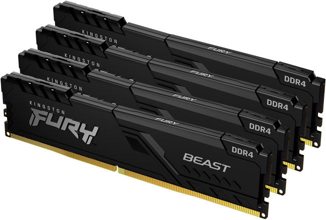 Оперативная память 64Gb DDR4 3600MHz Kingston Fury Beast Black (KF436C18BBK4/64) (4x16Gb KIT)