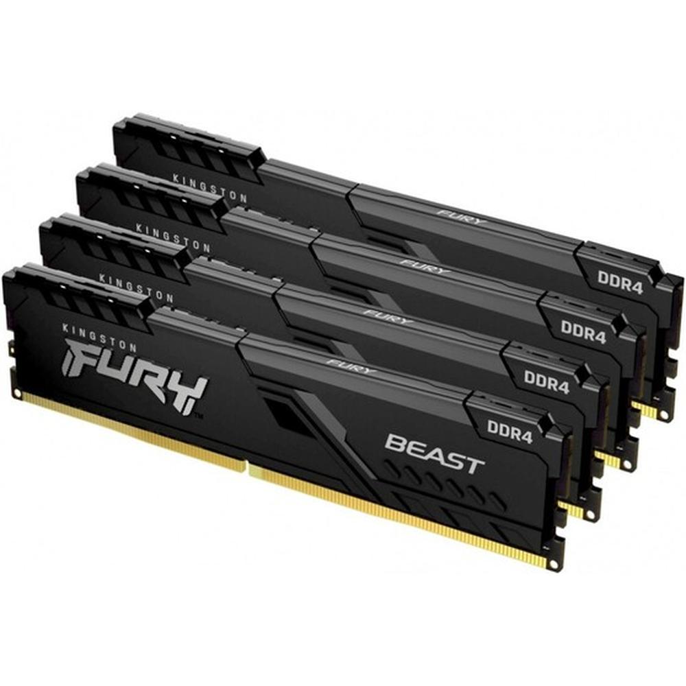 Память оперативная Kingston 128GB 3200MHz DDR4 CL16 DIMM (Kit of 4) FURY Beast Black