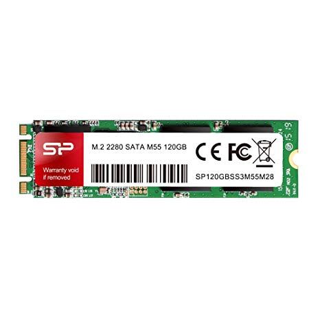 SSD M.2 Silicon Power 120GB M55 <SP120GBSS3M55M28> (SATA3, up to 560/530MBs, 65TBW, 22х80мм)