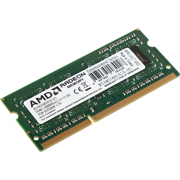 Оперативная память AMD R534G1601S1S-UG DDR3 - 4ГБ 1600, SO-DIMM, Ret