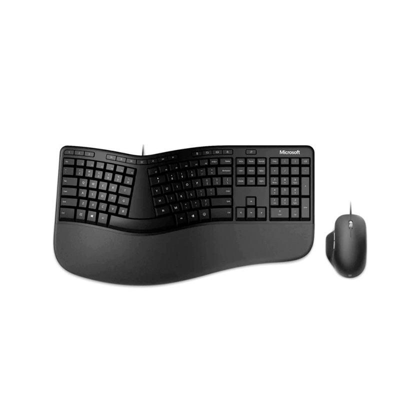 Комплект (клавиатура + мышь) Microsoft Wired Ergonomic keyboard & Ergonomic mouse, Black