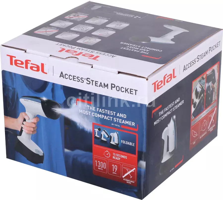 Отпариватель ручной Tefal DT3031E0 1300Вт белый/черный