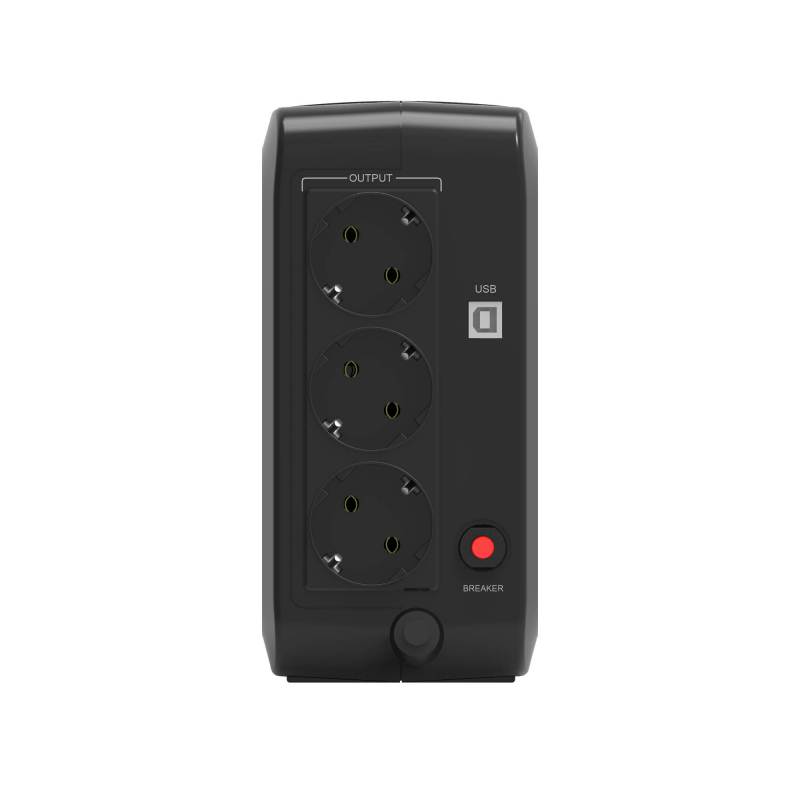 ИБП HIPER OFFICE-400, 400ВА(240Вт), 3 розетки Schuko, USB-порт, чёрный