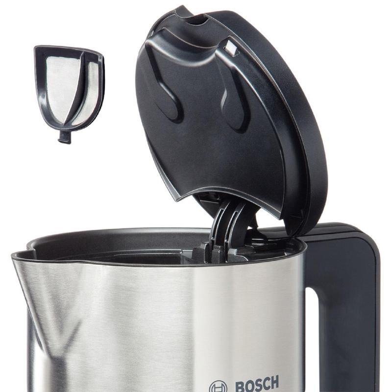 Чайник электрический Bosch TWK8617P 1.5л. 2400Вт бежевый/серебристый (корпус: нержавеющая сталь)