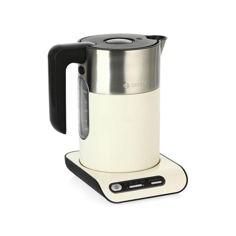Чайник электрический Bosch TWK8617P 1.5л. 2400Вт бежевый/серебристый (корпус: нержавеющая сталь)