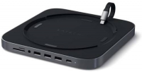 USB док станция с подставкой Satechi Mac Mini Stand & Hub для Mac Mini серый космос.