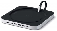 USB док станция с подставкой Satechi Mac Mini Stand & Hub для Mac Mini серебристый.