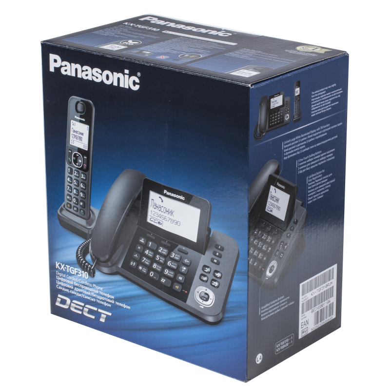 Радиотелефон Panasonic KX-TGF310 черный металлик