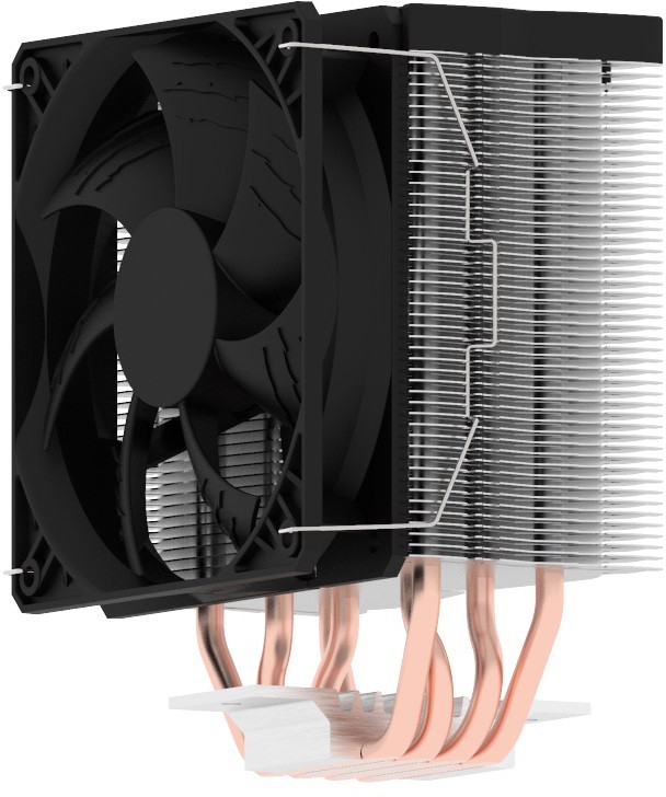 Кулер AARDWOLF PROXIMA 465  S775/115X/1200/1366/2011/2066/FM1/FM2/2+/AM2/2+/AM3/3+/AM4 (12 шт/кор, TDP 170W, вент-р 120мм с PWM, 4 тепловые трубки 6мм, 1000-1800RPM, 16-26dBa)
