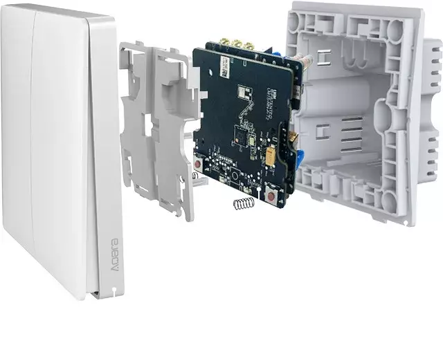 Выключатель настенный (две клавиши) Aqara Wall Switch (No Neutral, Double Rocker) QBKG03LM