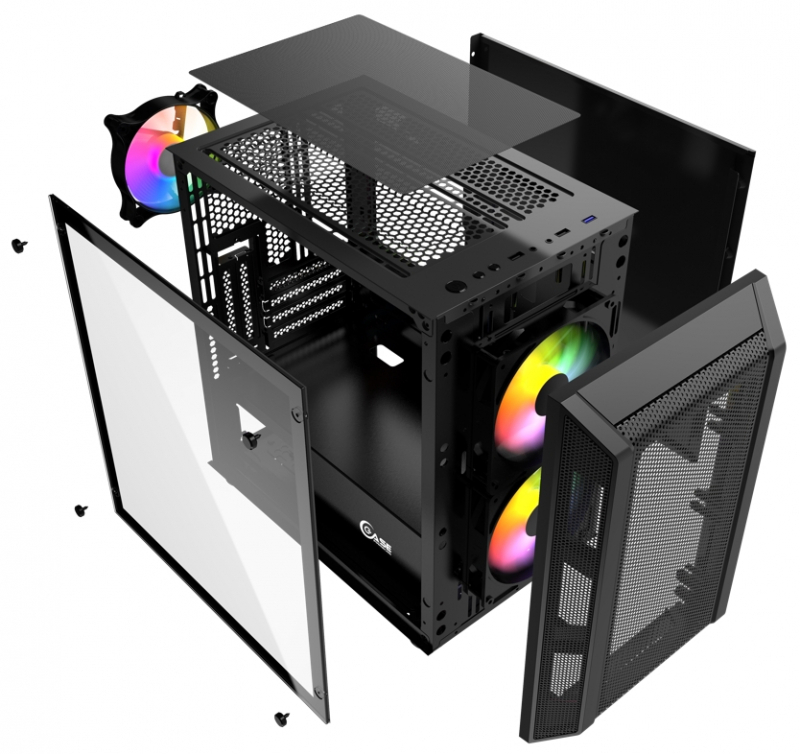 Корпус Powercase Mistral Micro Black CMIMH3B-L3