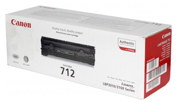 Картридж лазерный Canon 712 1870B002 черный (1500стр.) для Canon LBP-3010/3020