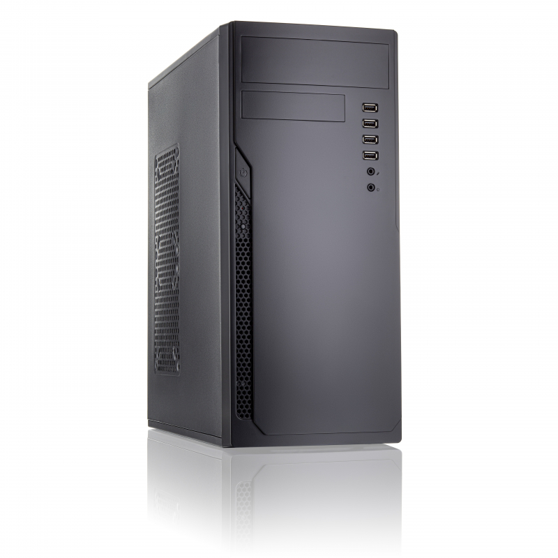 Корпус MidiTower Foxline FL-301 450W black (ATX, 450W, 4xUSB2.0, Audio) (FL-301-FZ450R)
