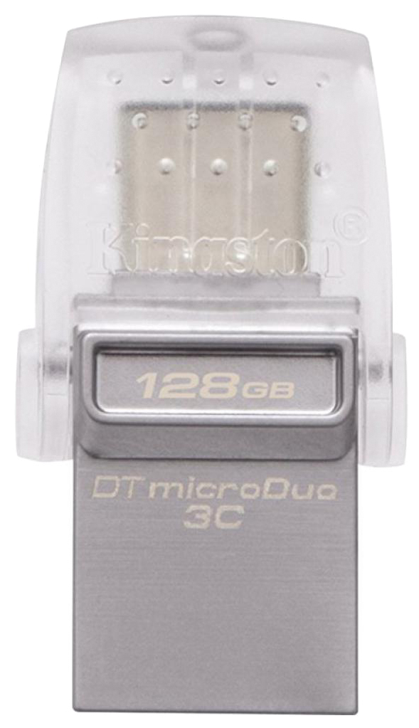 Флеш Диск Kingston 128Gb DataTraveler microDuo <DTDUO3C/128GB>, USB3.0 белый