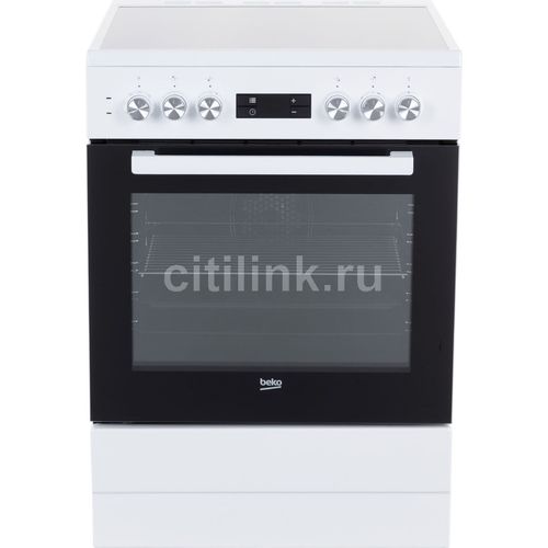 Электрическая плита Beko FSM67320GWS [60 см, стеклокерамика, конфорок - 4, 65 л, гриль, конвекция, ящик, дисплей, белый]