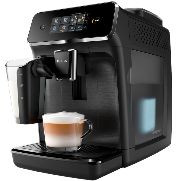 Кофемашина Philips Saeco LatteGo, 15 бар, 3 напитка дисплей сенсор, цвет черный