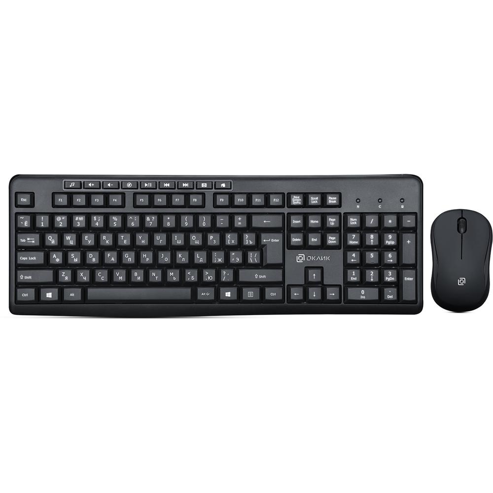 Клавиатура + мышь Oklick 225M клав:черный мышь:черный USB беспроводная Multimedia 1454537